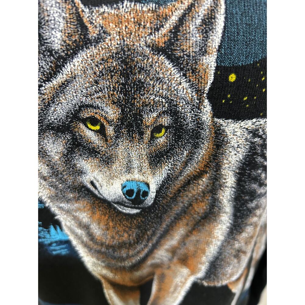 Vintage Wolf Crewneck Sweatshirt 1980s Men’s XL Nature Tee Vtg 80s - Picture 2 of 5